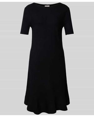 ROBE LÉGÈRE Regular Fit Kleid aus Viskose-Mix in Strick-Optik - Schwarz