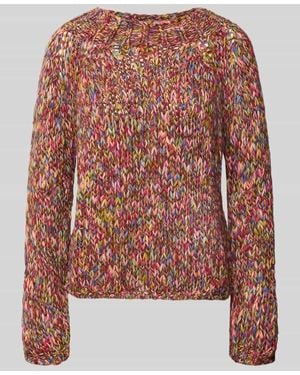 Rich & Royal Regular Fit Pullover mit Schurwoll-Anteil in Strick-Optik - Natur