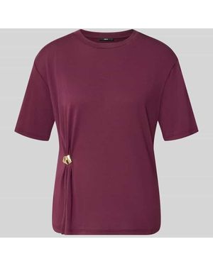 Zero Regular Fit T-Shirt mit Zierbesatz - Rot