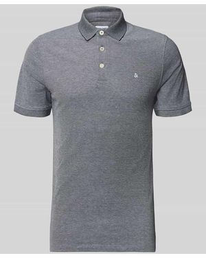 Jack & Jones Regular Fit Poloshirt mit Label-Stitching Modell 'PAULOS' - Grau