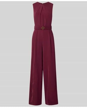 Rinascimento Jumpsuit mit Stoffgürtel - Lila