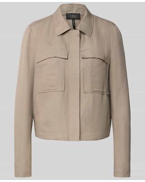 S.oliver Regular Fit Blouson aus Viskose-Leinen-Mix - Natur
