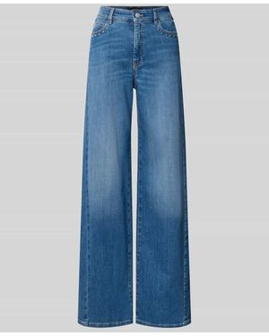 Marc Cain High Waist Wide Fit Jeans mit Nieten - Blau