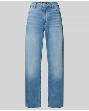 BOSS Straight Leg Jeans mit Label-Detail Modell 'DAELYA' - Blau