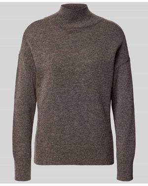 0039 Italy Strickpullover aus Kaschmir-Mix mit Woll-Anteil Modell 'Nina' - Grau