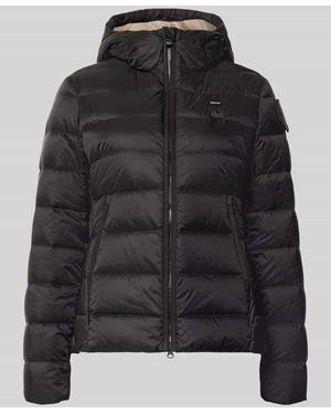 Blauer Usa Daunenjacke in Stepp-Optik mit Logo-Detail Modell 'Charme' - Schwarz