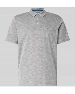 RAGMAN Poloshirt mit Label-Stitching - Grau