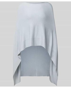 Comma, Relaxed Fit Poncho aus Viskose-Mix in Strick-Optik - Blau