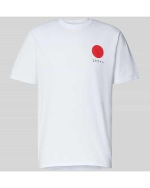 Edwin T-Shirt mit Motiv-Print Modell 'JAPANESE SUN' - Weiß