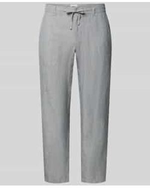 Brax Slim Fit Linnen Broek Van Puur Linnen Model 'Fabio' - Grijs