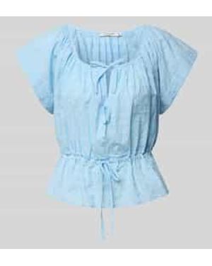 Scotch & Soda Regular Fit Blouse Met Structuurmotief - Blauw