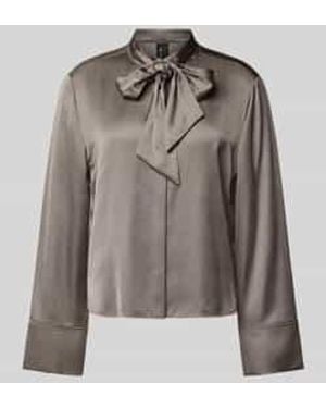 Marc Cain Regular Fit Strikblouse Met Blinde Knoopsluiting - Bruin