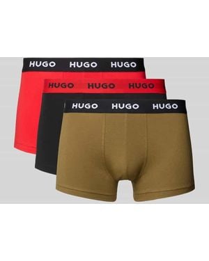 HUGO Trunks aus Baumwoll-Mix im 3er-Pack - Rot