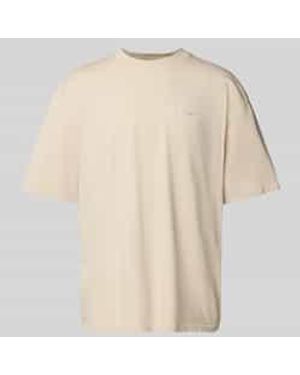 PEGADOR Oversized T-shirt Met Labelstitching - Naturel