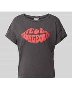 Noisy May T-shirt Met Labelprint - Grijs