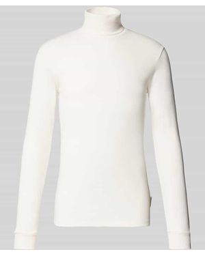Marc O' Polo Shaped Fit Langarmshirt Aus Reiner Baumwolle Mit Rollkragen - Weiß