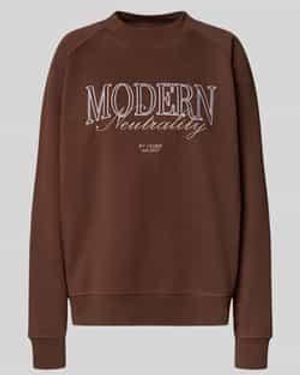 LeGer By Lena Gercke Oversized Sweatshirt Met Ribboorden, Model 'Maxime' - Bruin