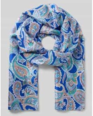 Codello Zijde Sjaal Met All-Over Paisleyprint Model 'Pongé' - Blauw
