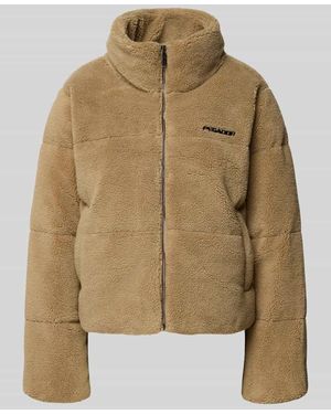 PEGADOR Jacke aus Teddyfell mit Steppnähten Modell 'GEORGIA' - Natur