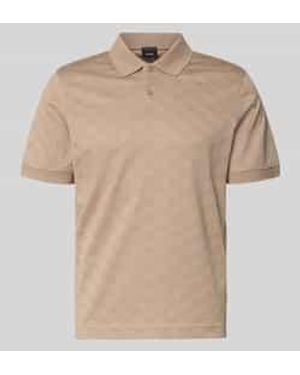 Joop! Modern Fit Poloshirt Met Structuurpatroon Model 'Roberto' - Naturel
