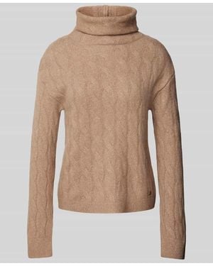 Monari Strickpullover Mit Gerippten Abschlüssen - Natur