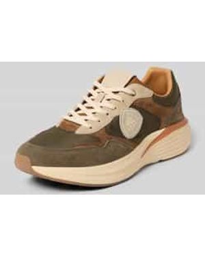 Blauer Usa Sneakers Met Labelpatch En Reliëf Model 'Lander02' - Naturel