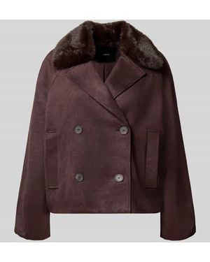 Zero Regular Fit Jacke in Velours-Optik - Braun