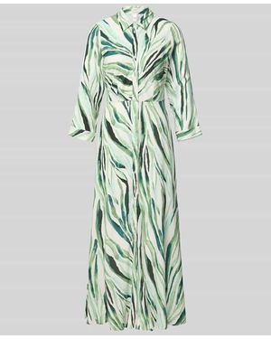 Y.A.S Hemdblusenkleid aus Viskose mit Knopfleiste Modell 'SAVANNA' - Grün