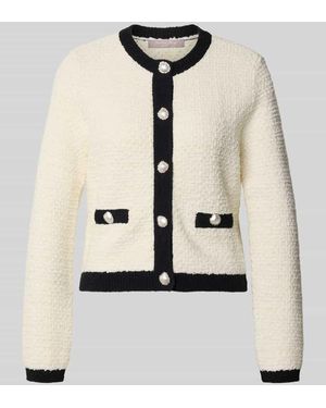 christian berg Strickjacke in Bouclé-Optik mit Rundhalsausschnitt - Natur