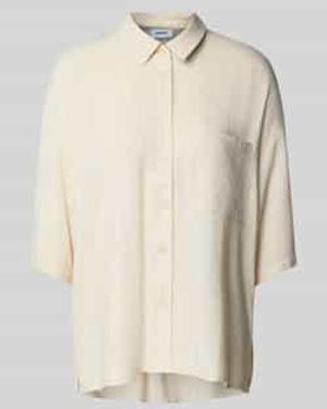 Moves Blouse Van Een Mix Van Viscose En Linnen - Naturel