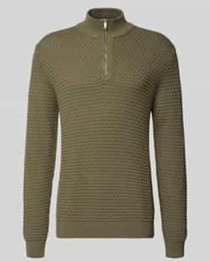 Mcneal Regular Fit Schipperstrui Met Ribboorden - Groen