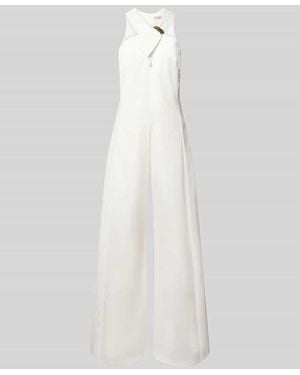 Rinascimento Wide Fit Jumpsuit mit Zierschnalle - Weiß