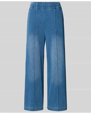 Zero Jeans im Used-Look mit Längsnähten - Blau