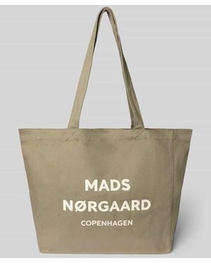 Mads Nørgaard Shopper aus Baumwolle mit Logo Modell 'Boutique Athene' - Natur