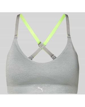 PUMA Triangel-BH mit Logo und gekreuzten Trägern - Grau