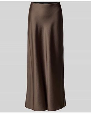 Luisa Cerano Maxirock aus Satin mit elastischem Bund - Braun