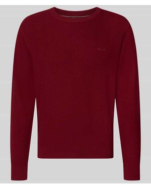 GANT Regular Fit Pullover aus Baumwoll-Woll-Mix - Rot