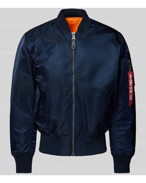 Alpha Industries Bomberjacke Mit Stehkragen - Blau