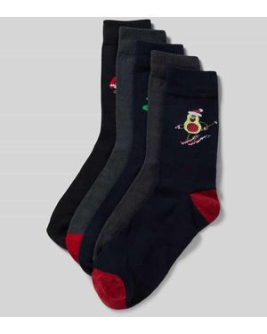 Jack & Jones Socken Mit Label-Detail Modell 'Xmas Elements' Im 5Er-Pack - Blau