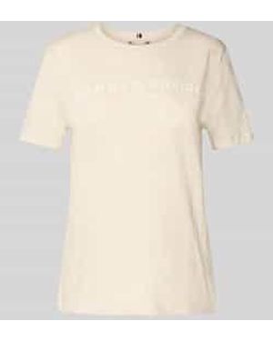 Tommy Hilfiger Regular Fit T-Shirt Van Puur Katoen - Naturel