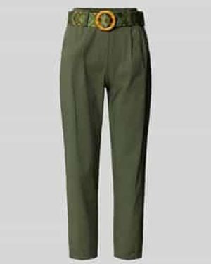 ZABAIONE Stoffen Broek Met Franse Steekzakken - Groen