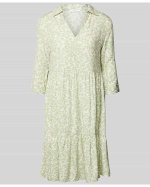 Opus Knielanges Kleid im Stufen-Look Modell 'Walari' - Weiß