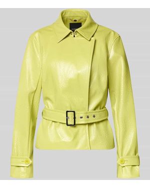 Marc Cain Jacke mit Gürtel und Ärmelriegeln - Gelb