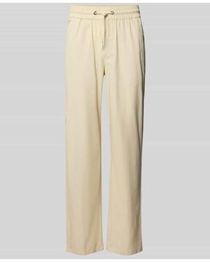 Blend Regular Fit Leinenhose Mit Tunnelzug Modell 'Bay' - Natur
