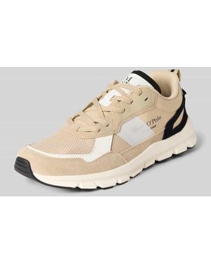 Marc O' Polo Low Top Sneaker aus hochwertigem Material-Mix - Natur