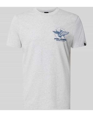 PME LEGEND T-Shirt mit Label-Print und Rundhalsausschnitt - Weiß