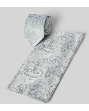 Prince BOWTIE Krawatte und Einstecktuch im Set aus reiner Seide - Grau