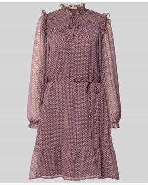 christian berg Knielanges Kleid mit Bindegürtel - Lila