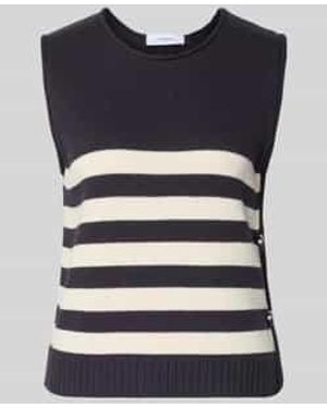 Comma, Tricottop Met Rolzoom - Blauw