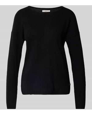 Fynch-Hatton Strickpullover aus reinem Kaschmir mit Rundhalsausschnitt - Schwarz